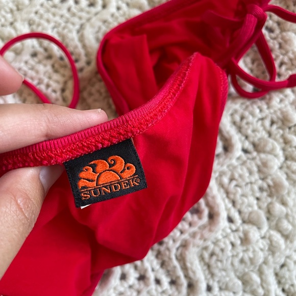 Sundek String Bikini Bottoms Red (EU 40) - Picture 3 of 5
